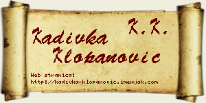 Kadivka Klopanović vizit kartica